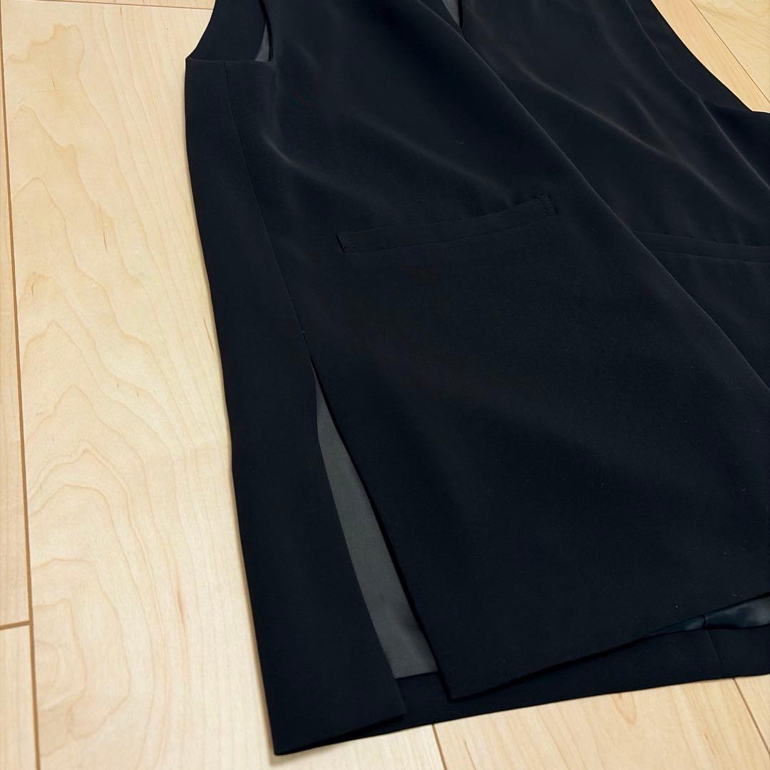 URBAN RESEARCH DOORS ツイルスリットネックベスト 黒 M