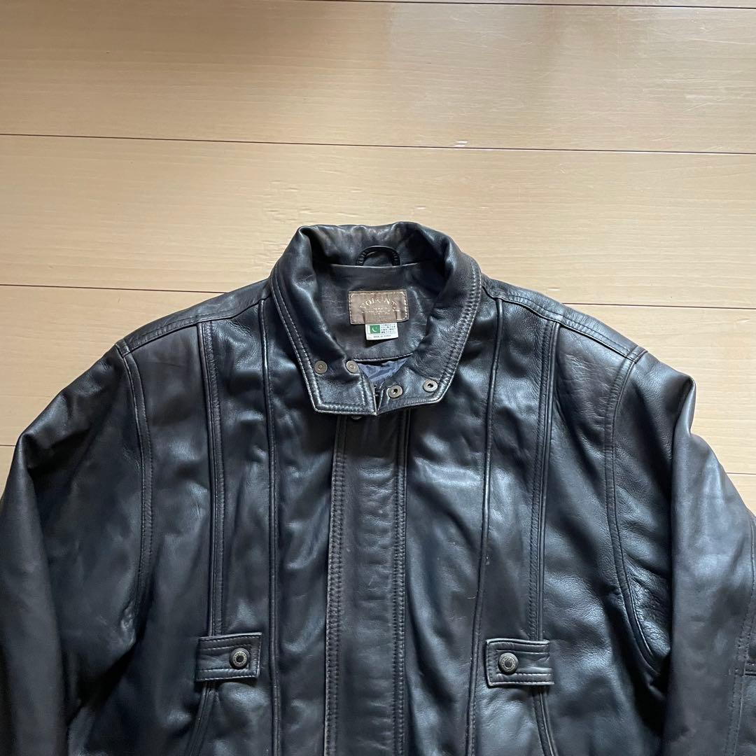 80s 90s ラムレザージャケット ブラック 短丈 韓国製