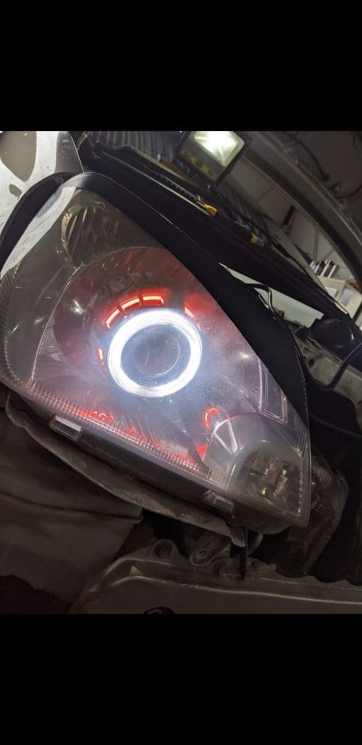 L250 s ダイハツ ミラ 社外 ヘッドライト イカリング　HID