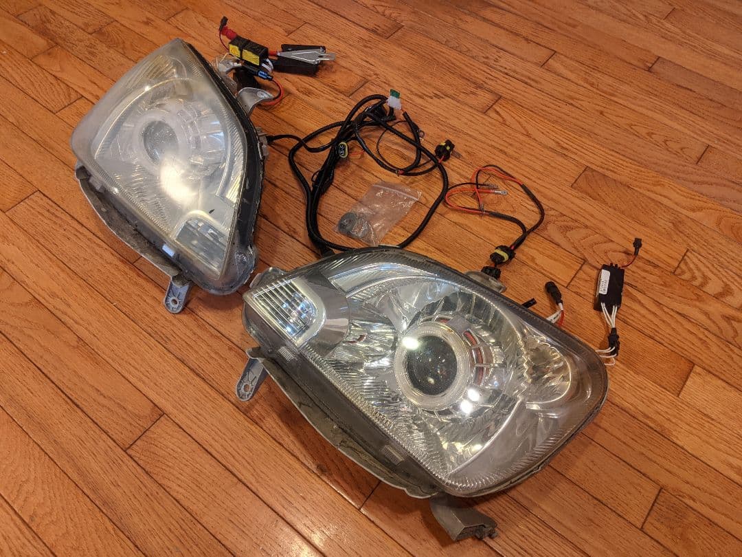 L250 s ダイハツ ミラ 社外 ヘッドライト イカリング　HID