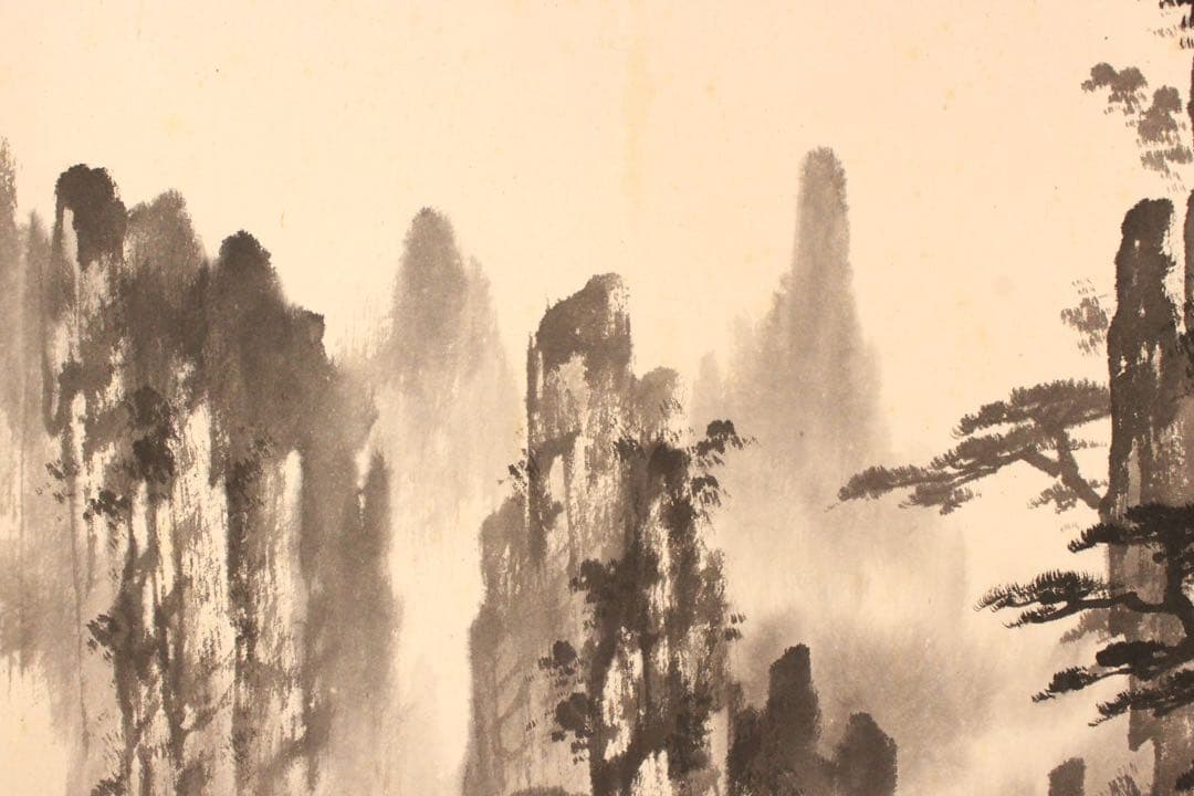 No5888 掛軸　在銘　姜壽民　畑江松崖　紙本　中国画　古画　古美術　送料無料