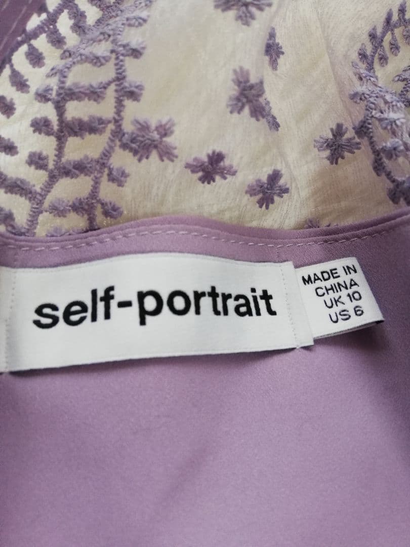 self-portrait ライラックレースドレス