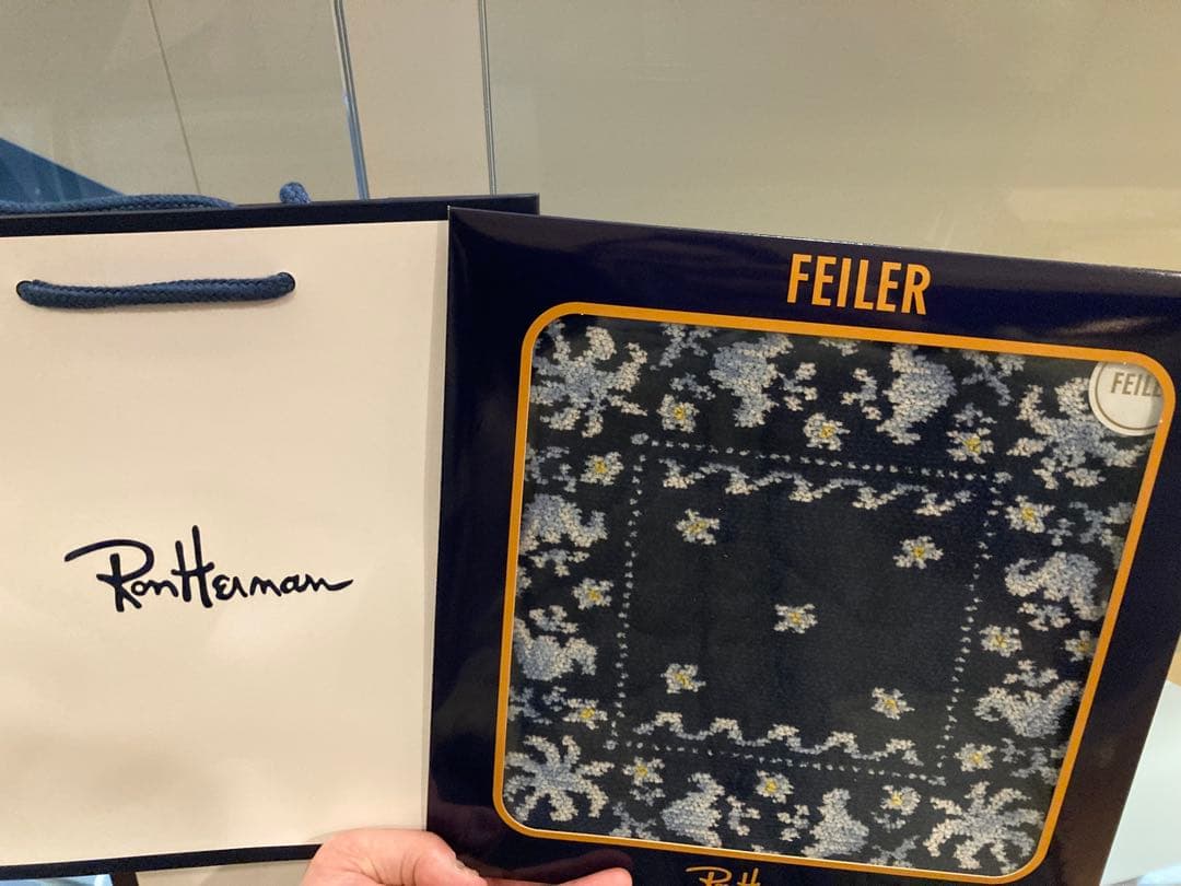 限定　ロンハーマン別注FEILER Bandana Handkerchief 青
