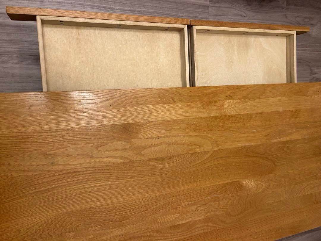【しいたけ】無印良品 無垢材ローテーブル120×60×35 引き出し付