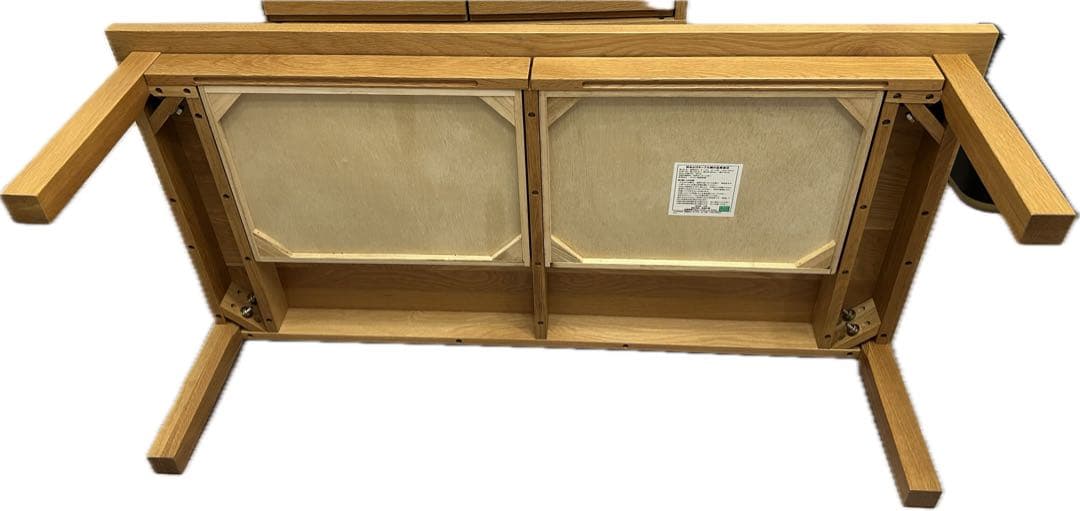 【しいたけ】無印良品 無垢材ローテーブル120×60×35 引き出し付