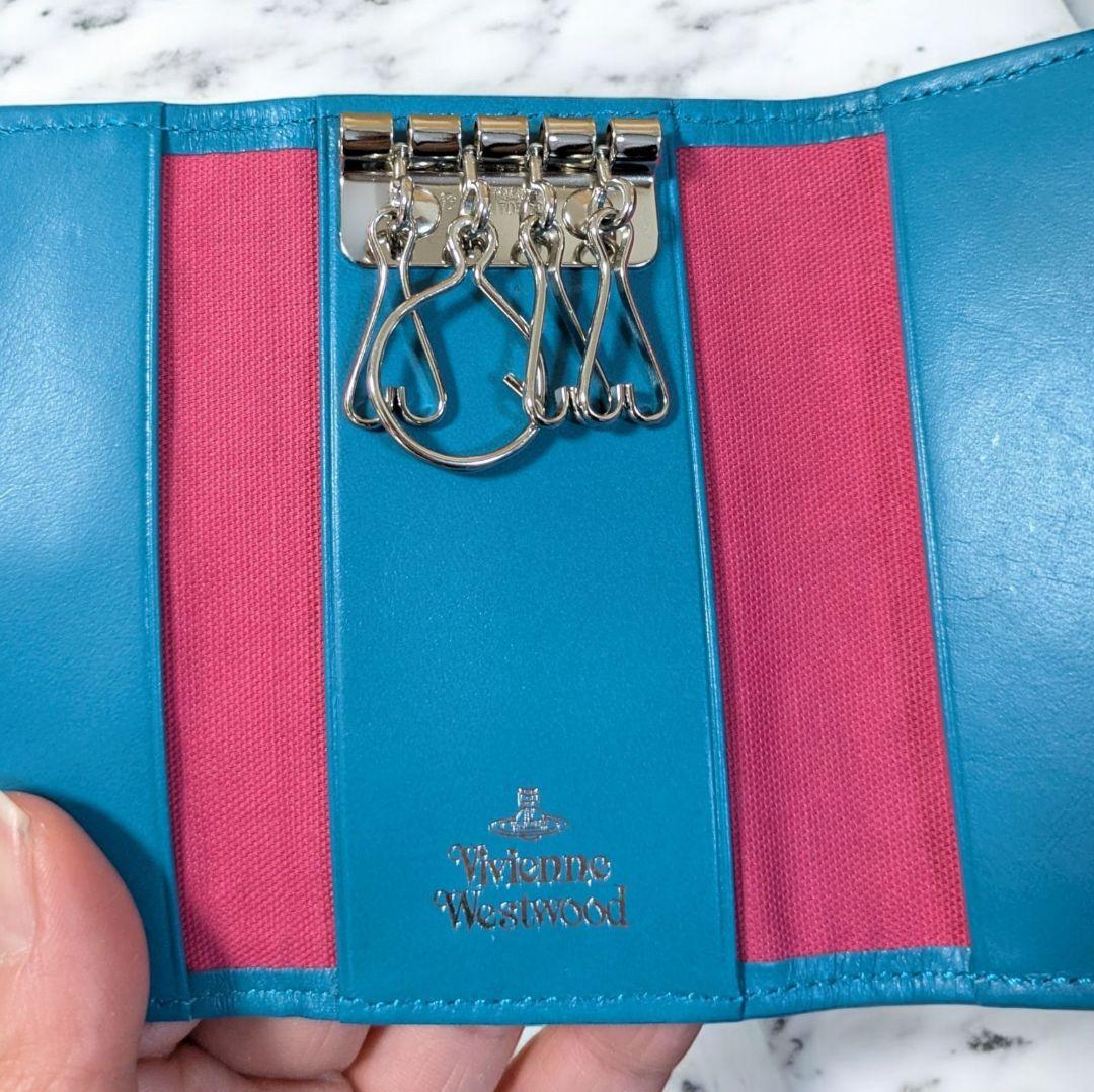 新品★ ヴィヴィアンウエストウッド オーブ ステッチ 4連キーケース ピンク