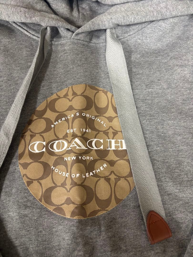 COACH グレー フード付きパーカーlarge