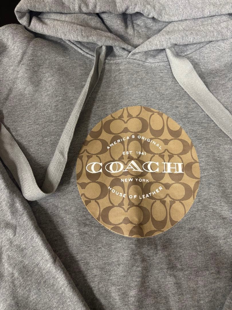 COACH グレー フード付きパーカーlarge
