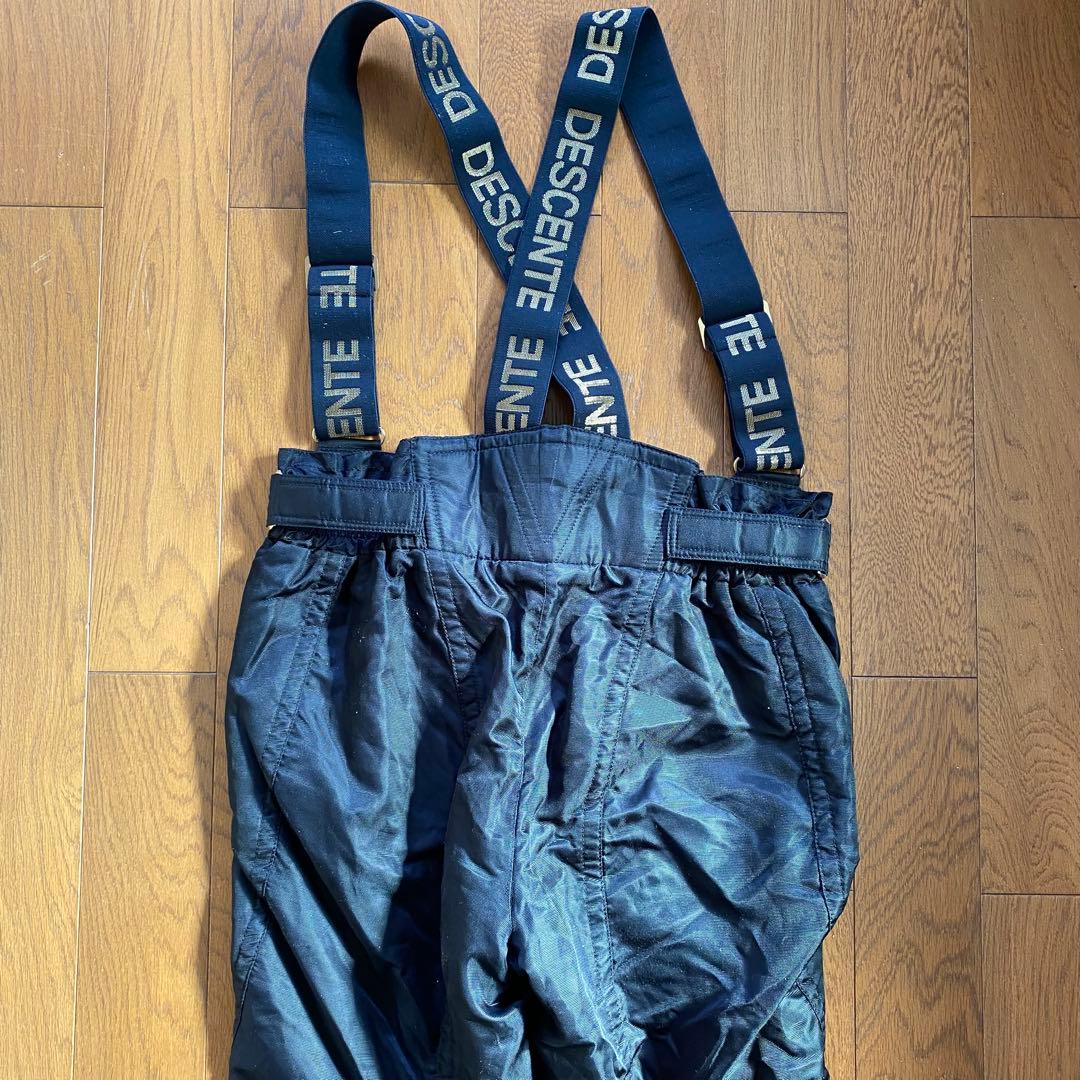 DESCENTE スキーウェアメンズ ブラック ビブパンツ サスペンダー