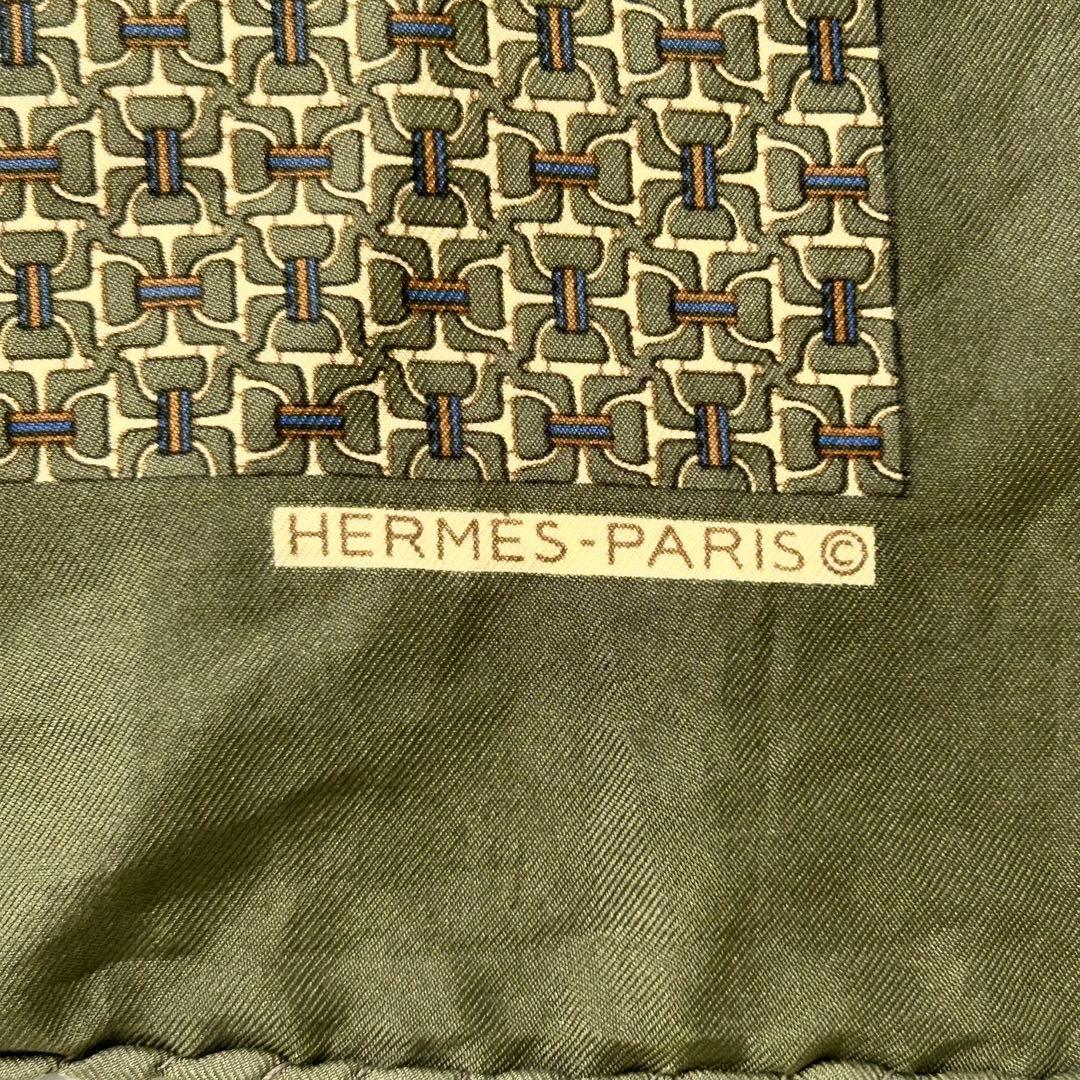 evy HERMES カレ40 シルク スカーフ 42cm グリーン