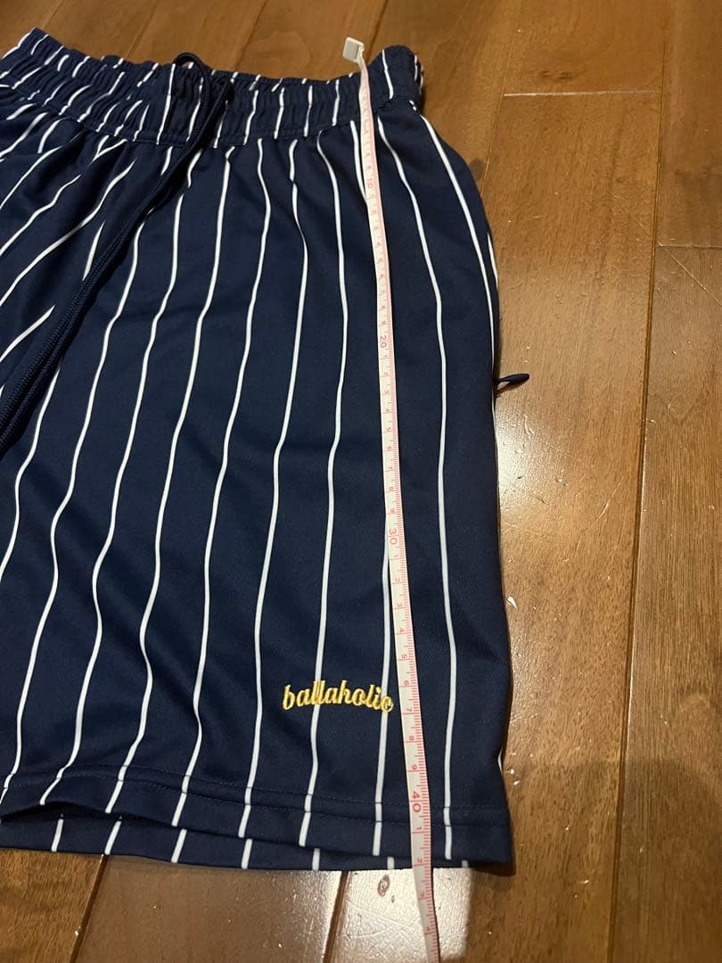ballaholic ストライプ バスケットボールパンツ　ネイビー／ホワイト