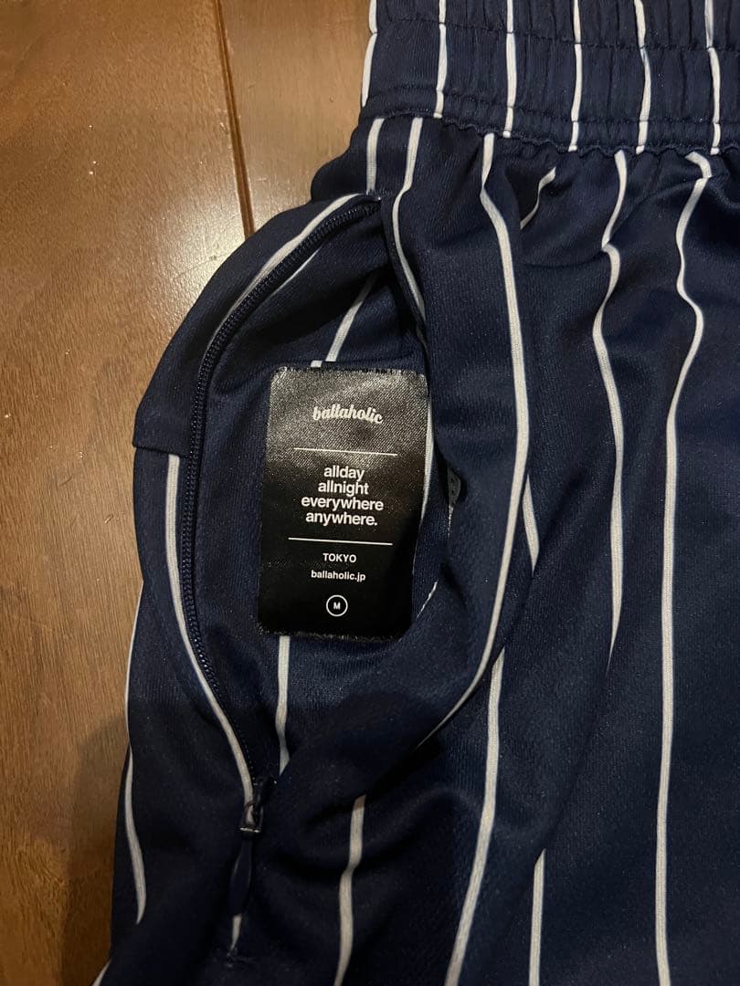 ballaholic ストライプ バスケットボールパンツ　ネイビー／ホワイト