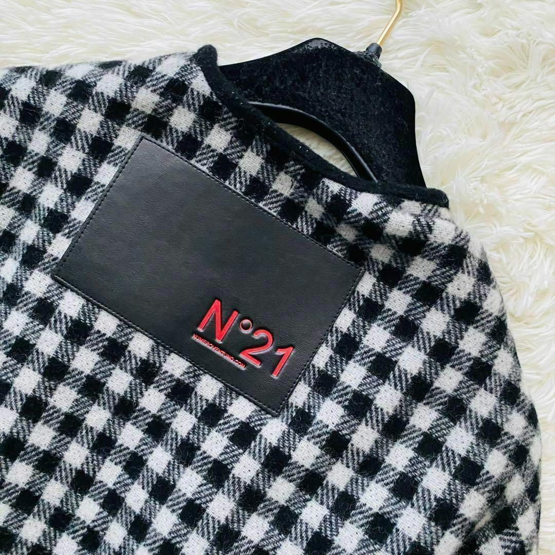 極美品 近年モデル N°21 バイカラー 大判ポンチョ ケープ イタリア製