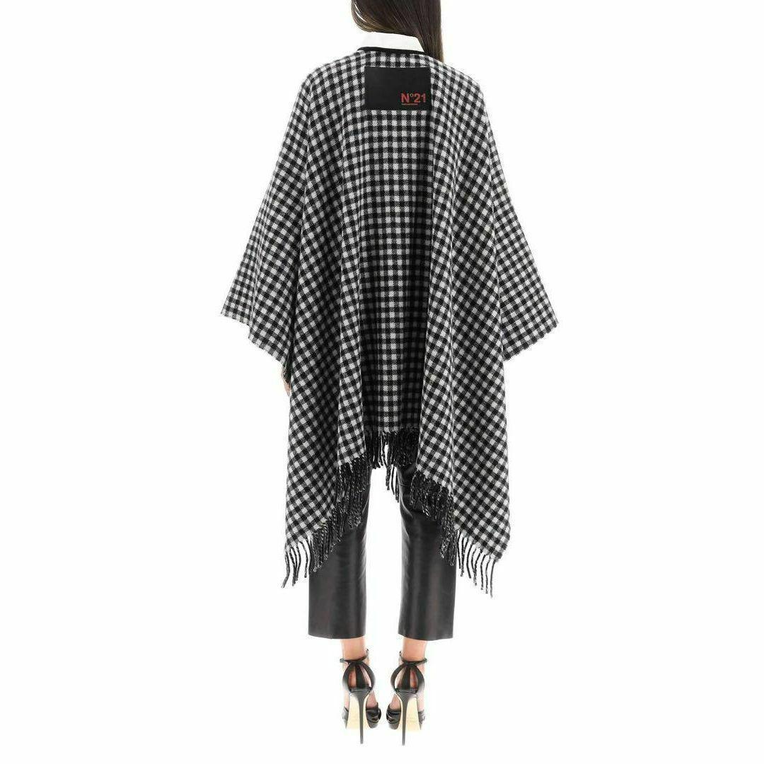 極美品 近年モデル N°21 バイカラー 大判ポンチョ ケープ イタリア製