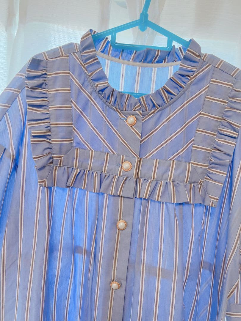 franche lippee【3L】ストライプ前開きワンピース
