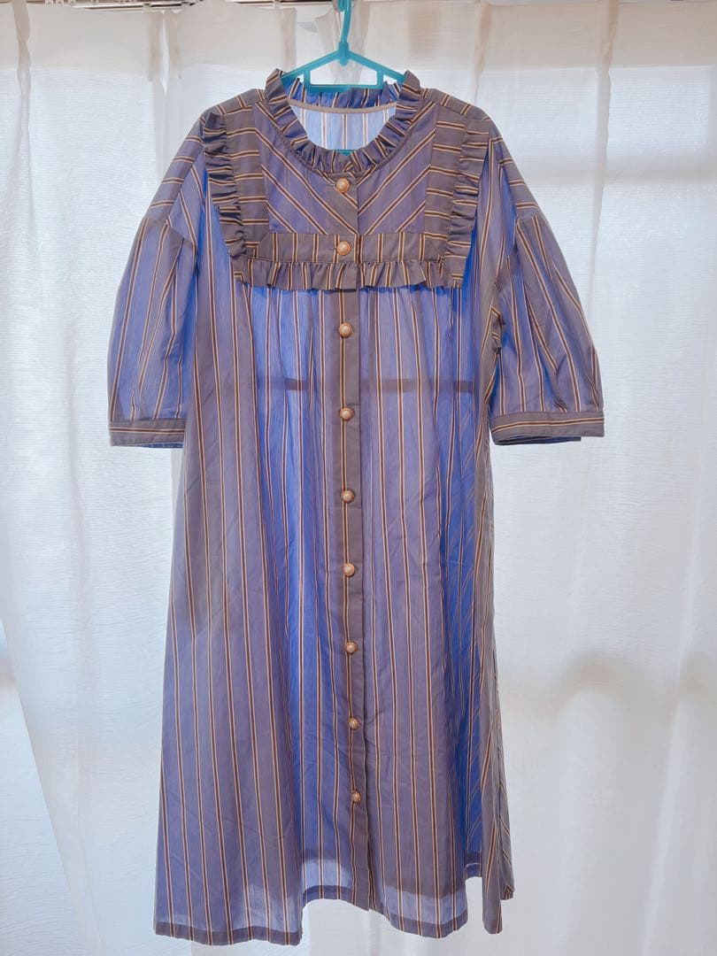 franche lippee【3L】ストライプ前開きワンピース