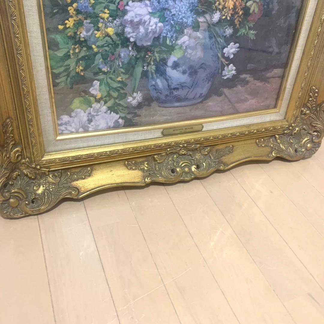 AUGUSTE RENOURE ルノワール　大きな花瓶の花束　絵画　額縁付