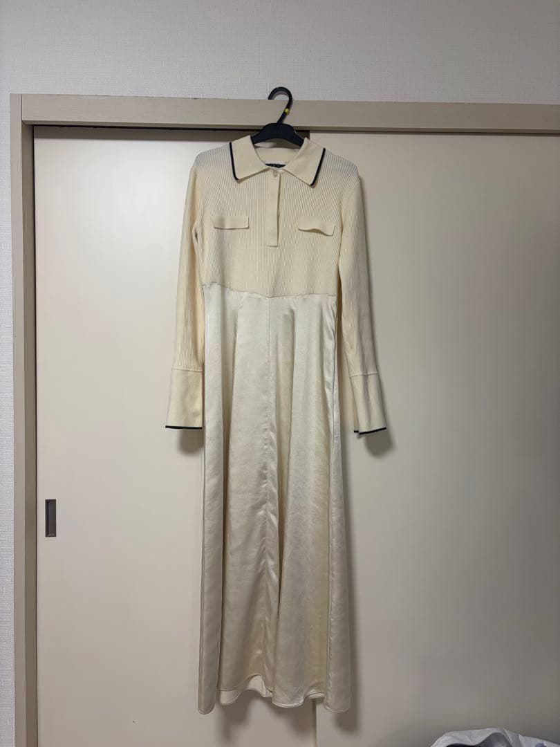 【限定価格】FRAY I.D♡オープンポロカラーニットワンピース