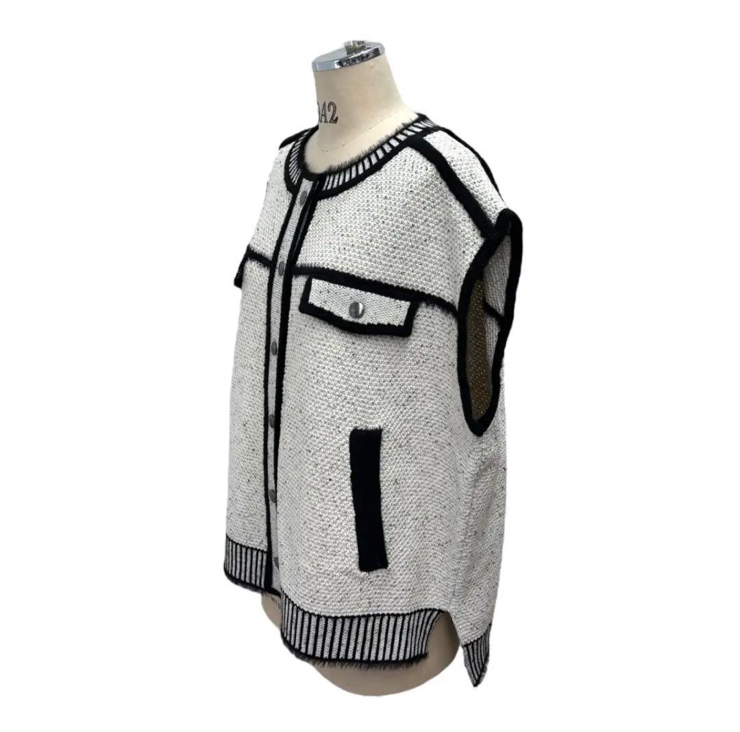 《美品》アヤン ayaneトロンプルイユニットベスト　白