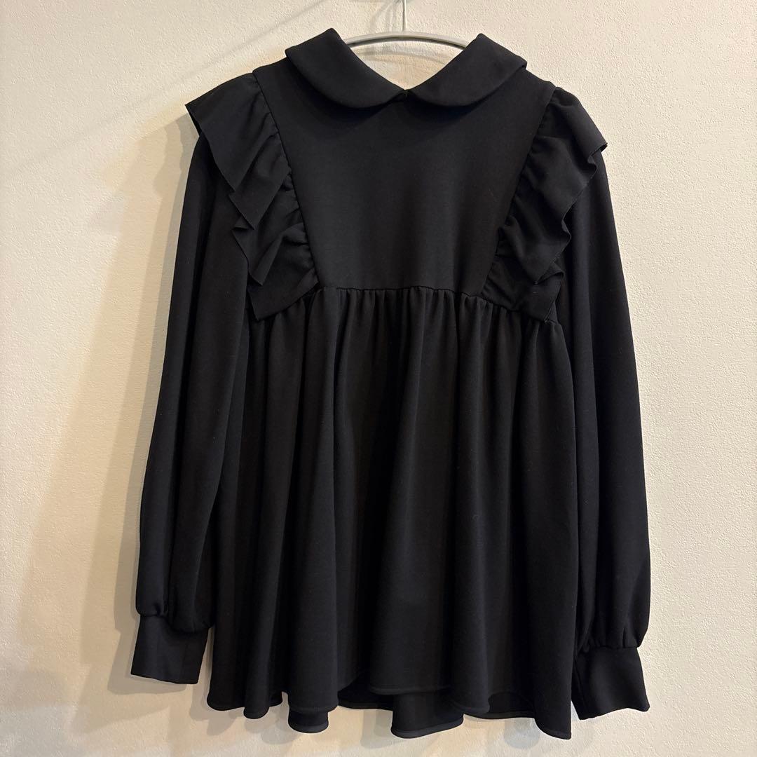 yori 襟付きフリルブラウス　フリーサイズ