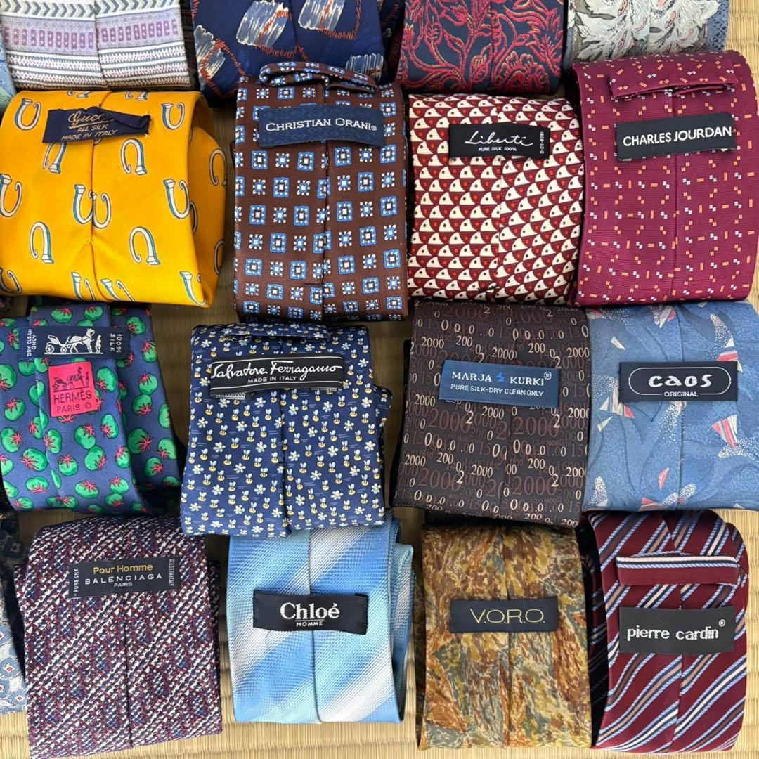ハイブランドネクタイ 50本セット 全てシルク GUCCI エルメス まとめ売り