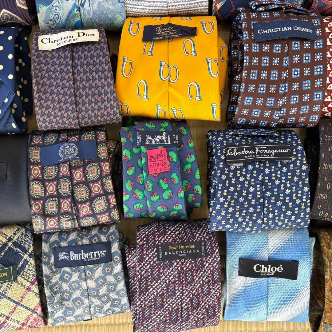 ハイブランドネクタイ 50本セット 全てシルク GUCCI エルメス まとめ売り
