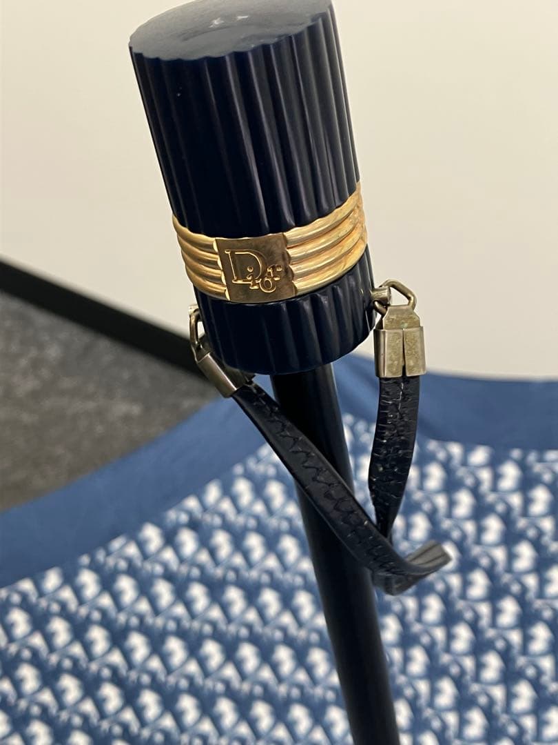 クリスチャンディオールDIOR トロッター ロゴマーク折りたたみ傘 紺