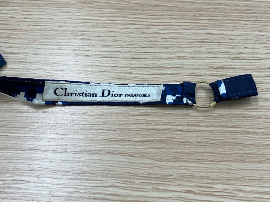 クリスチャンディオールDIOR トロッター ロゴマーク折りたたみ傘 紺
