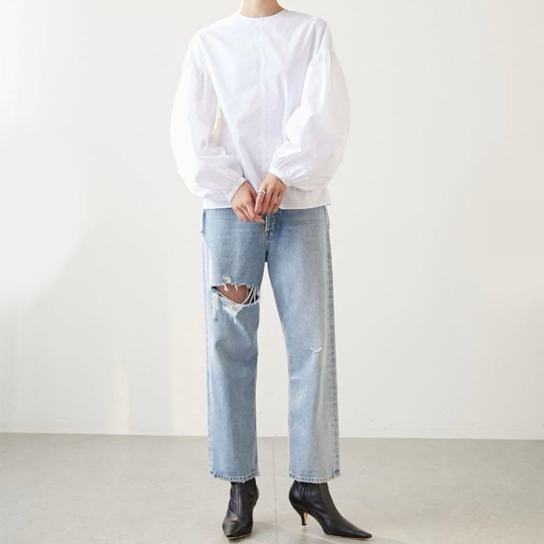 美品✨ウィムガゼット クルーネック 袖ボリュームブラウス
