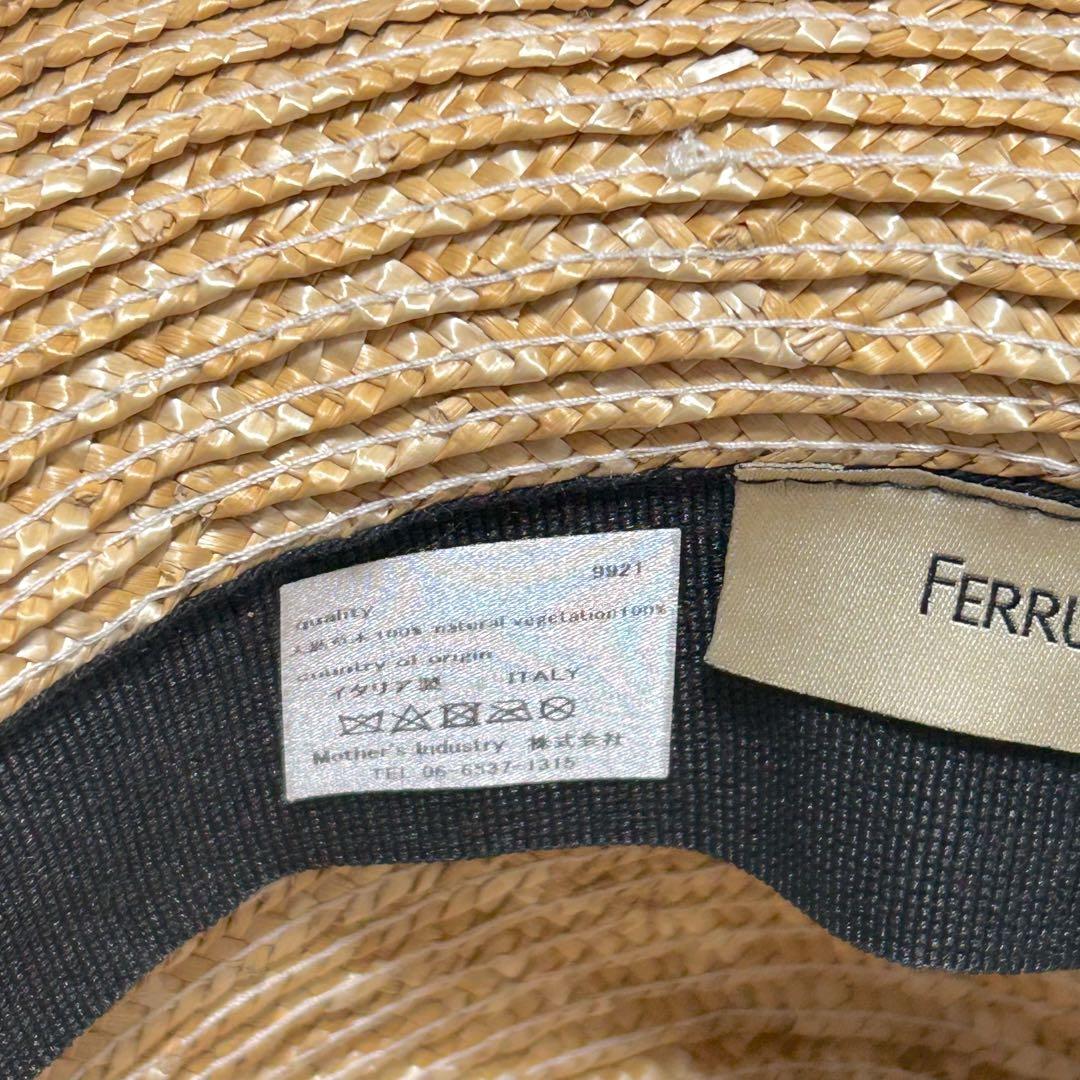 [美品] FERRUCCIO VECCHIP 麦わら帽子 イタリア製 高級