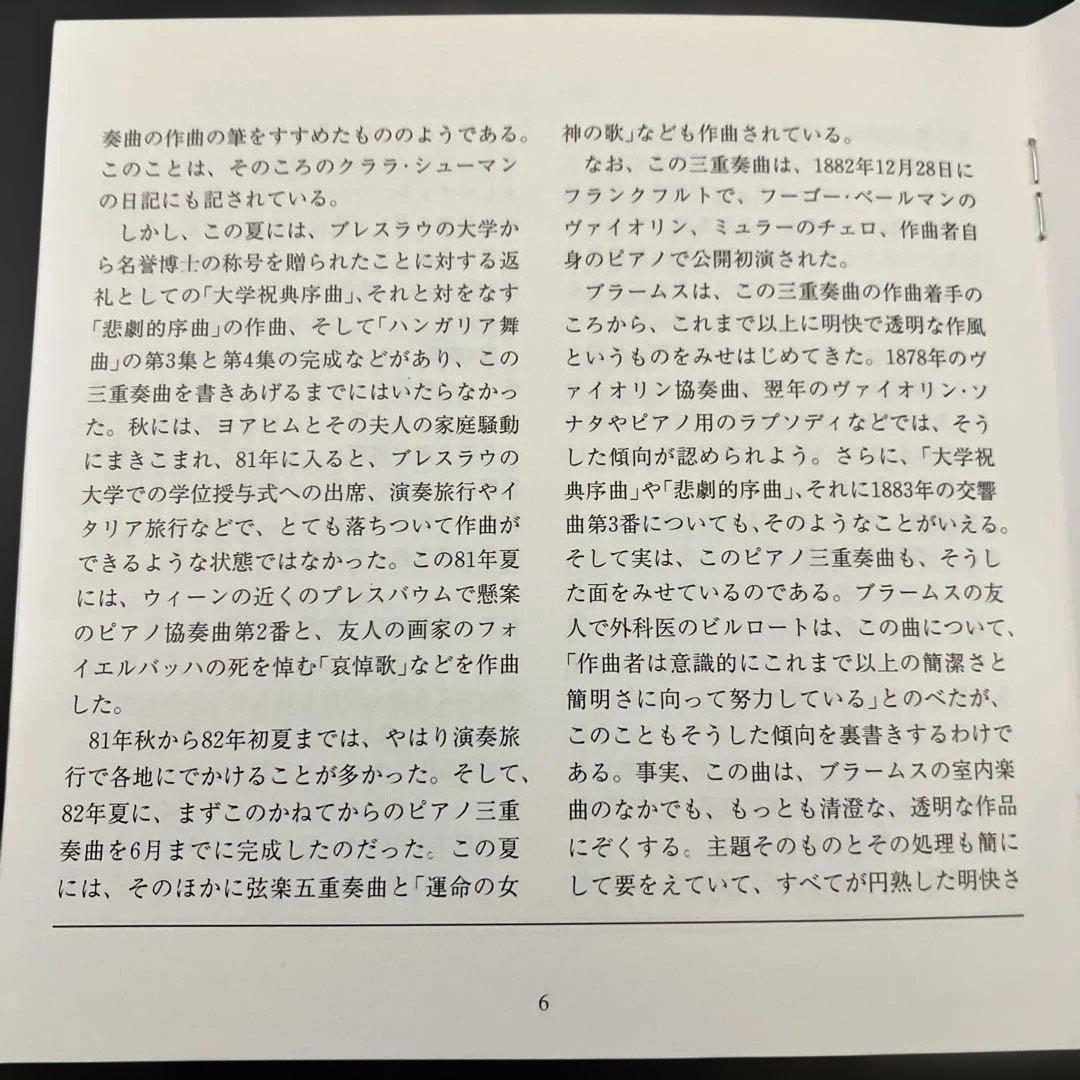 【湯けむり】ルービンシュタイン、シェリング、フルニエ／ブラームスp三重奏曲