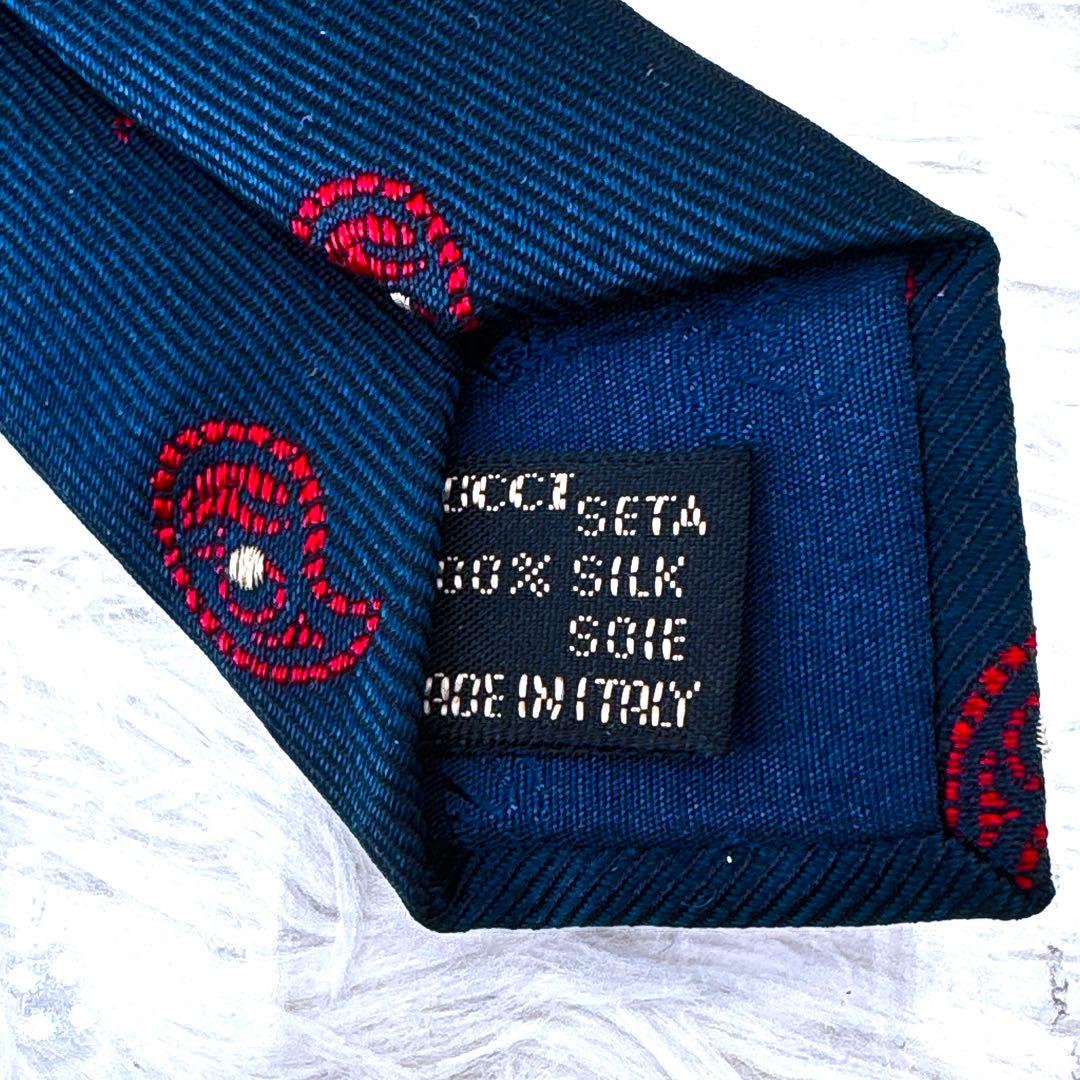 【美品】GUCCIグッチ /シルクネクタイ/ペイズリー柄/フォーマル/ビジネス