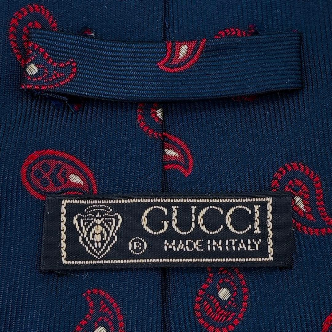 【美品】GUCCIグッチ /シルクネクタイ/ペイズリー柄/フォーマル/ビジネス
