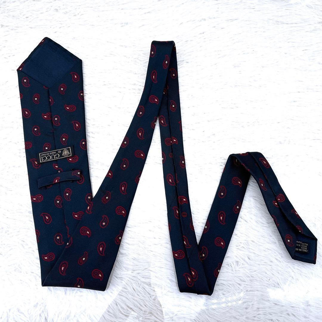 【美品】GUCCIグッチ /シルクネクタイ/ペイズリー柄/フォーマル/ビジネス