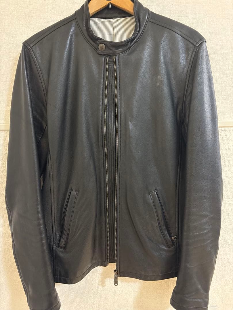 SHIPSシングルライダースジャケット