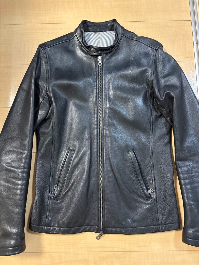 SHIPSシングルライダースジャケット