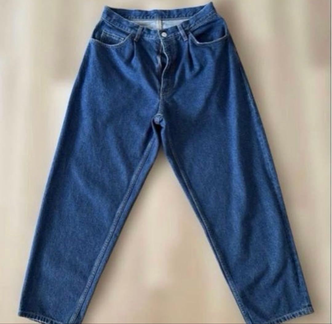 【美品】BEAMS ワイドテーパードデニム S