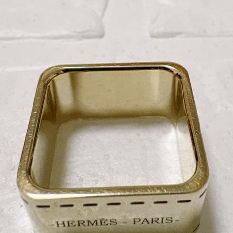 美品✨HERMES ボルデュック スカーフリング ゴールド 馬車柄 スクエア