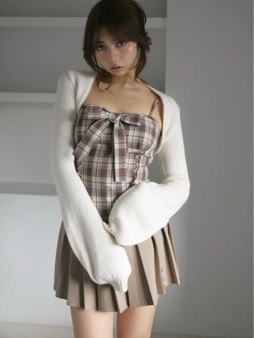 Tyla ribbon set tops brown andmary 正規品