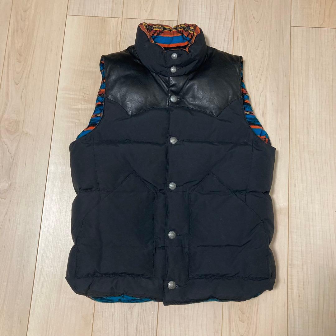 Beams ダウンベスト レザー