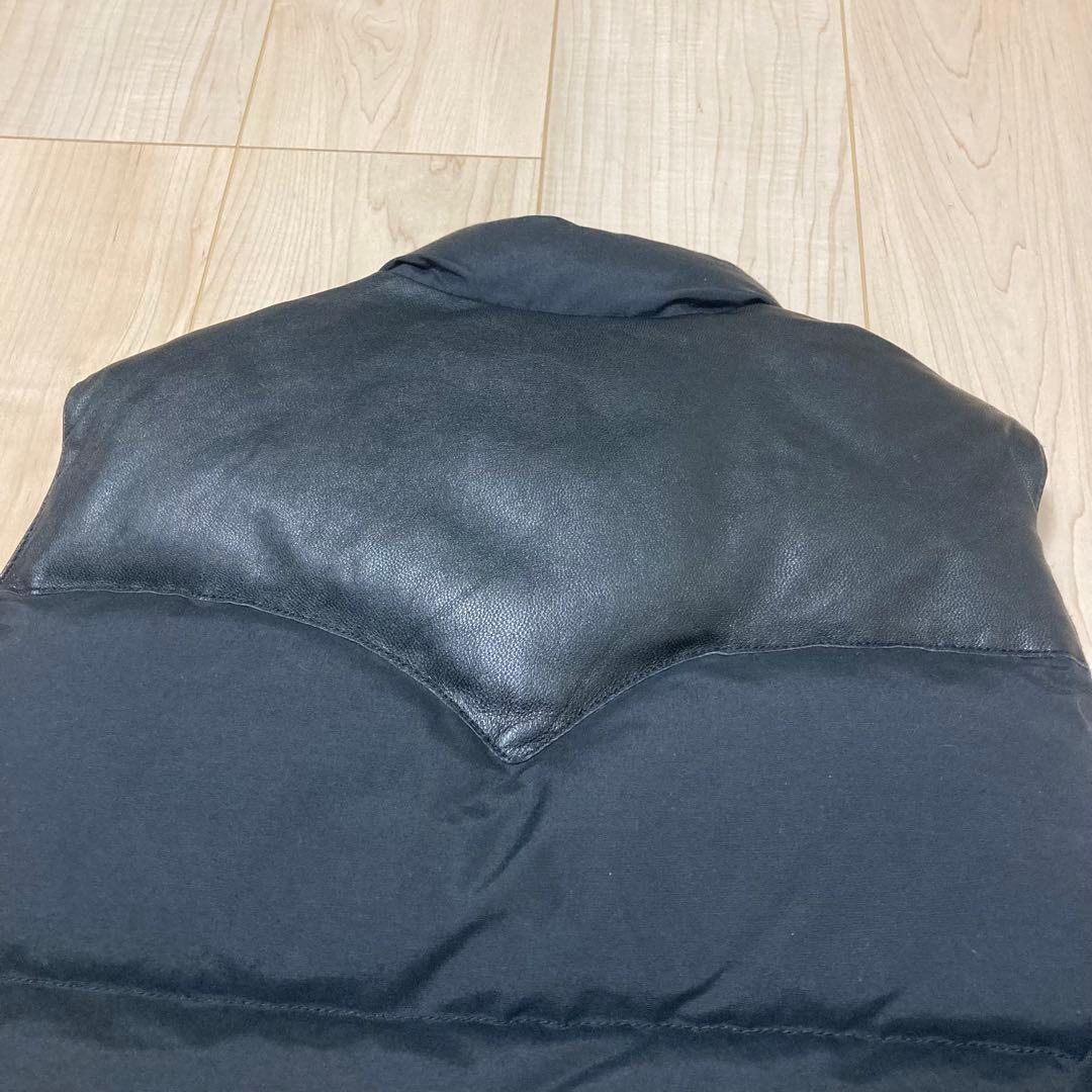 Beams ダウンベスト レザー