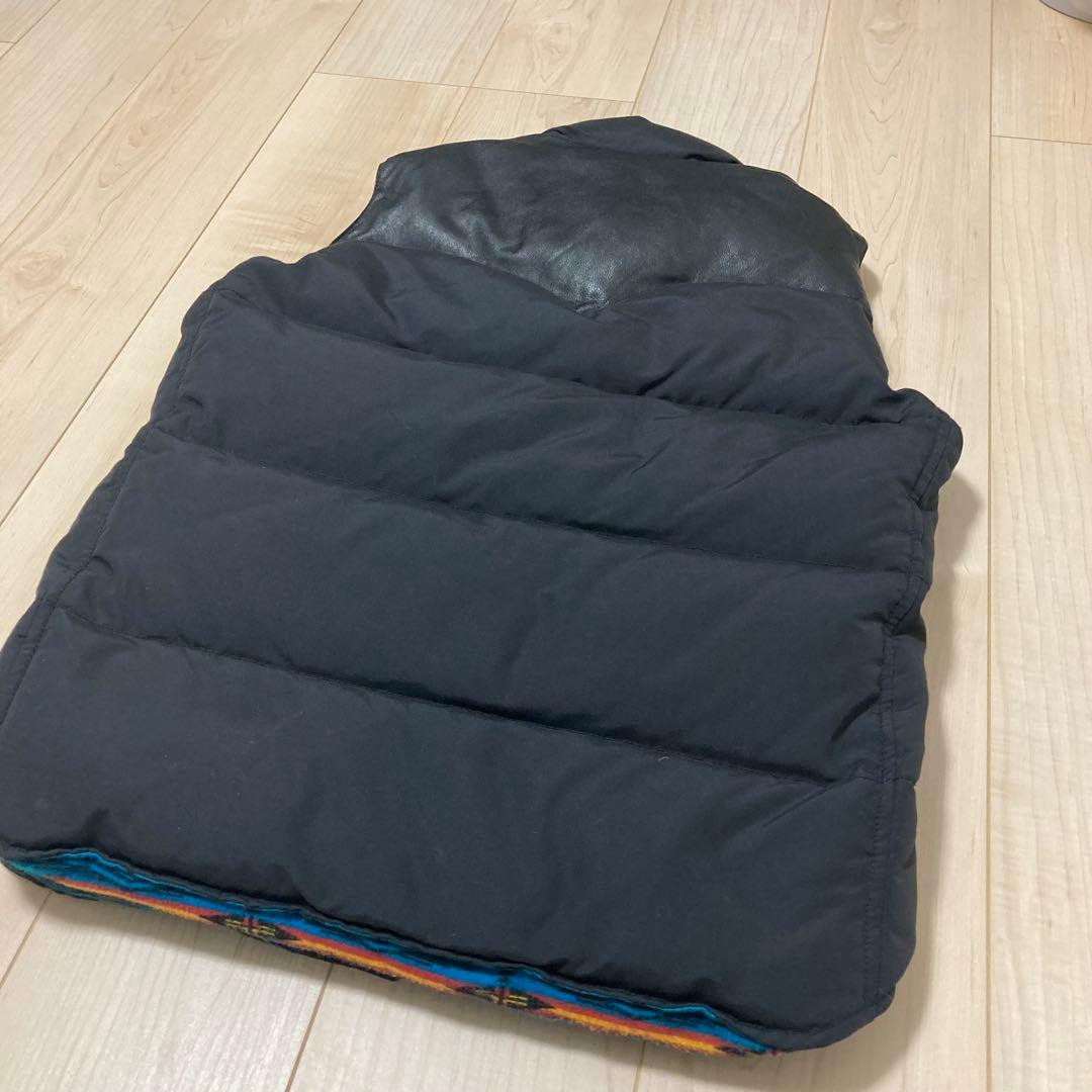 Beams ダウンベスト レザー