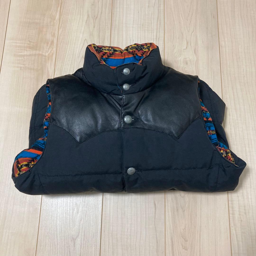 Beams ダウンベスト レザー