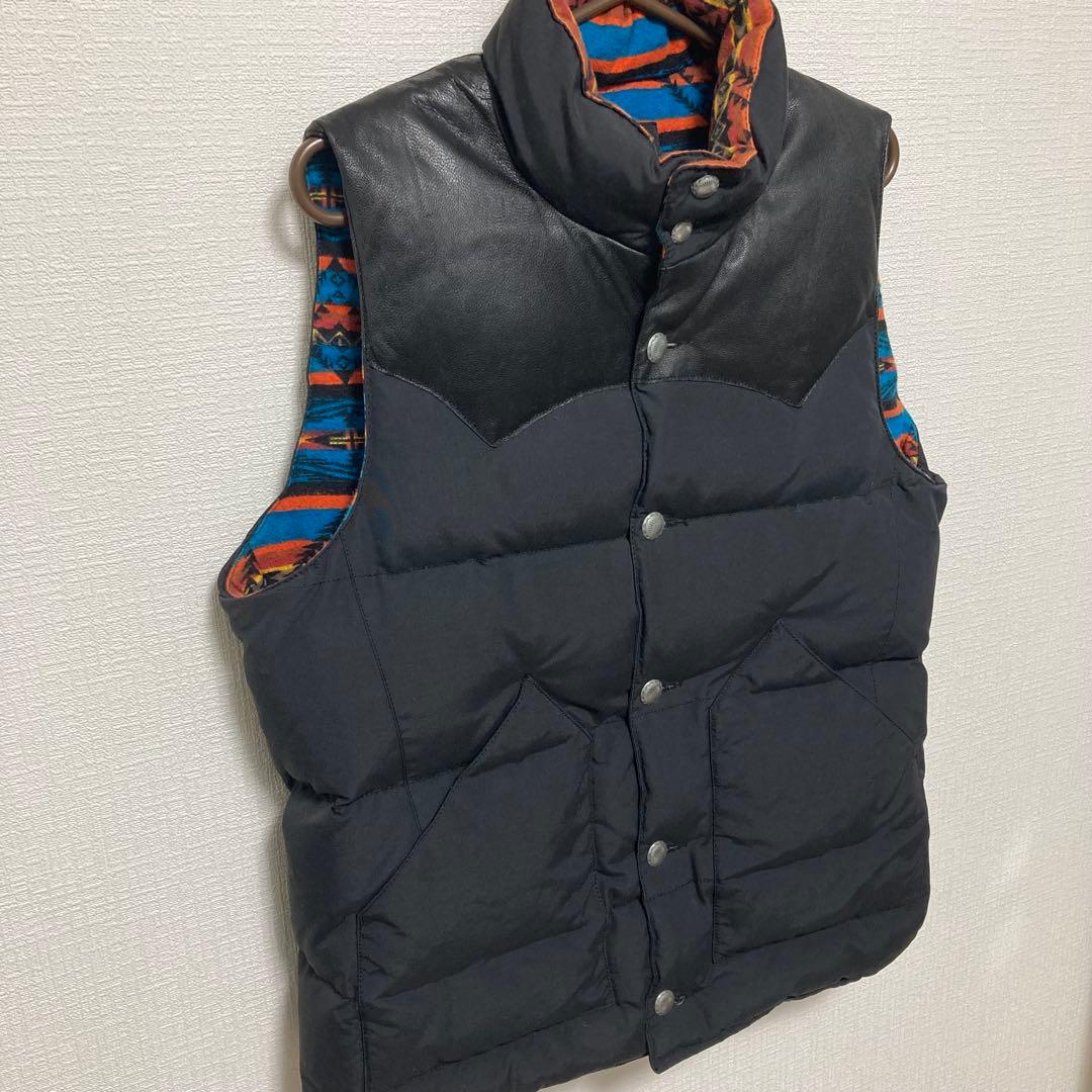 Beams ダウンベスト レザー