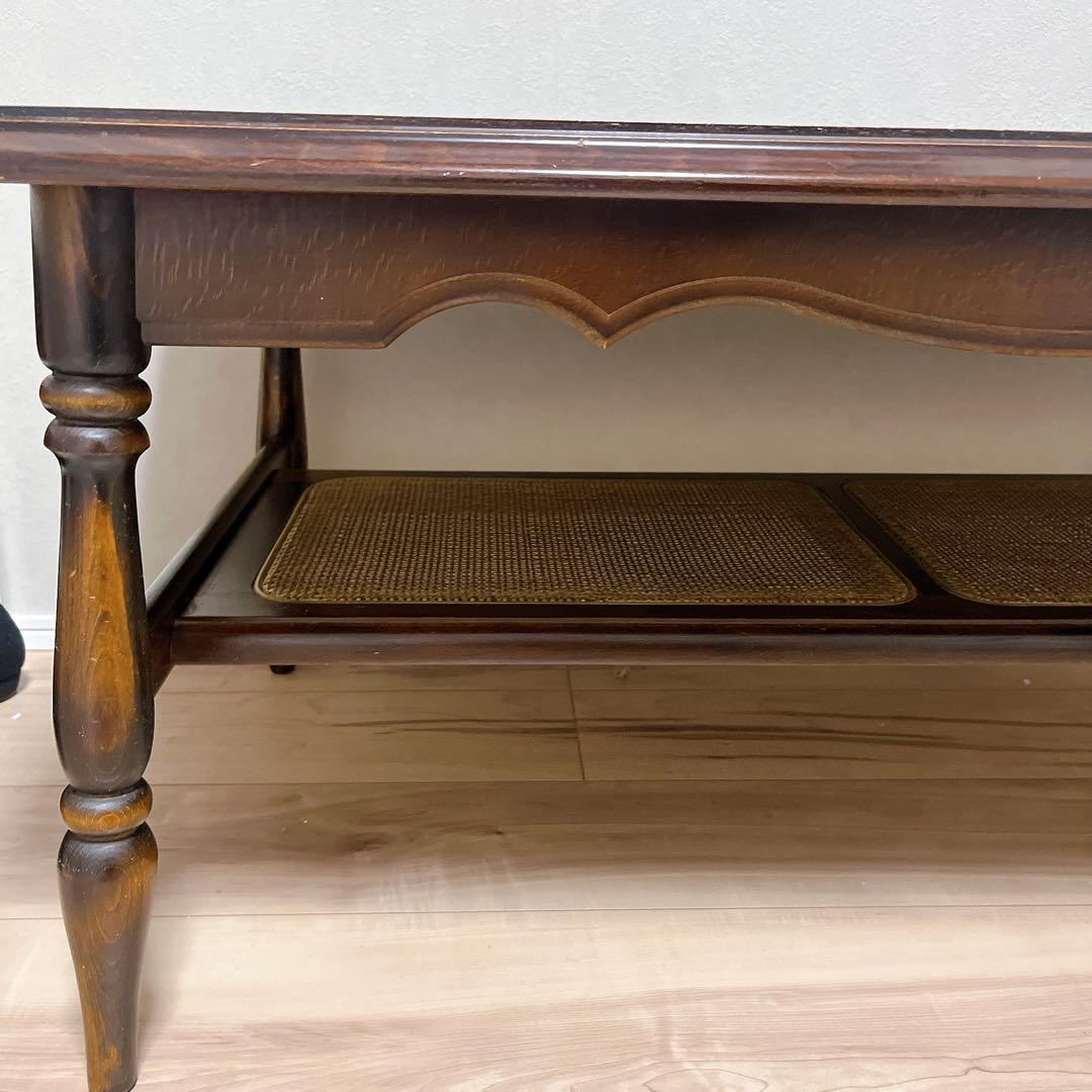 カリモク 家具 ローテーブル コロニアル ラタン張り リビング　KARIMOKU