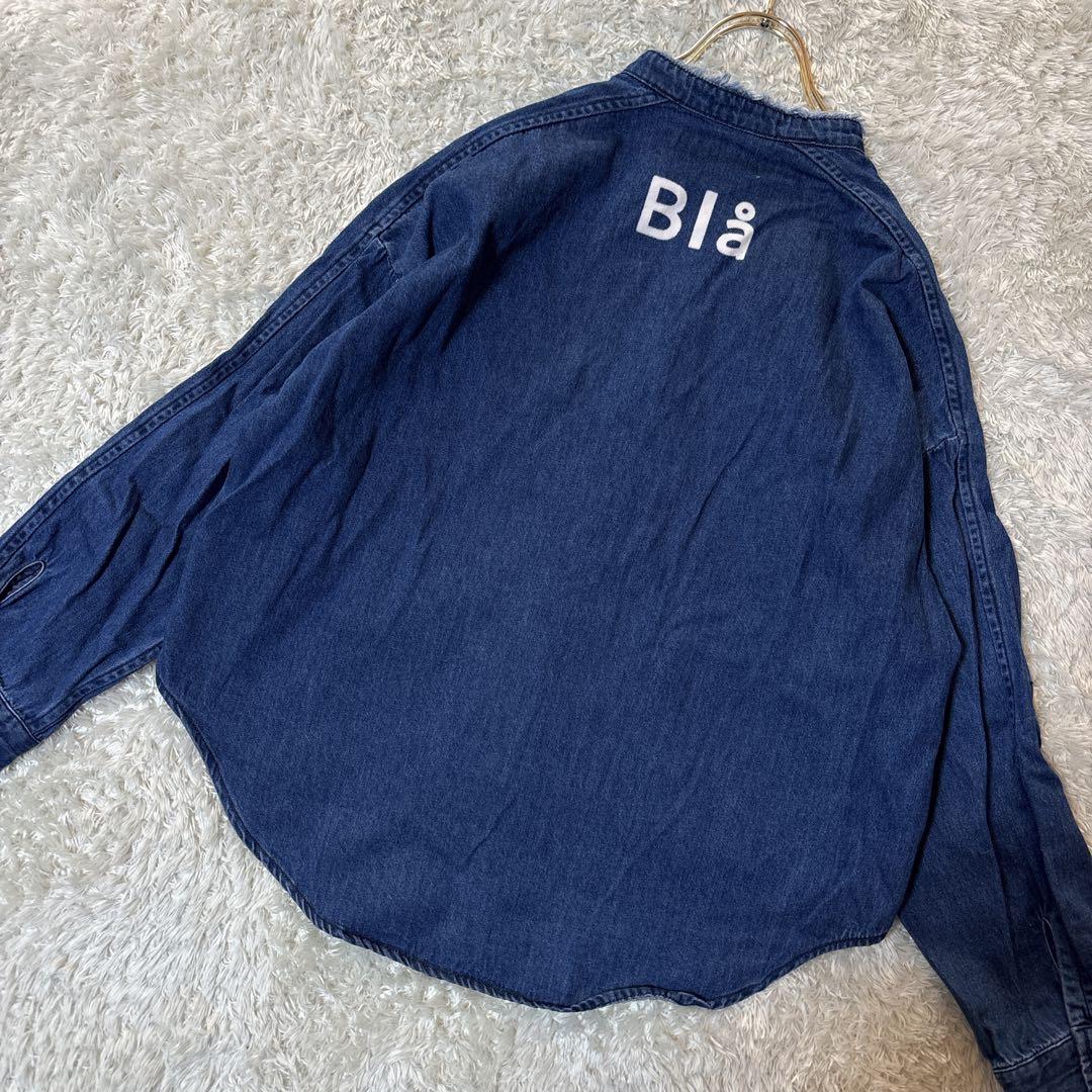 美品＊パールボタンデニムシャツ size38 BLANC basque ロゴ