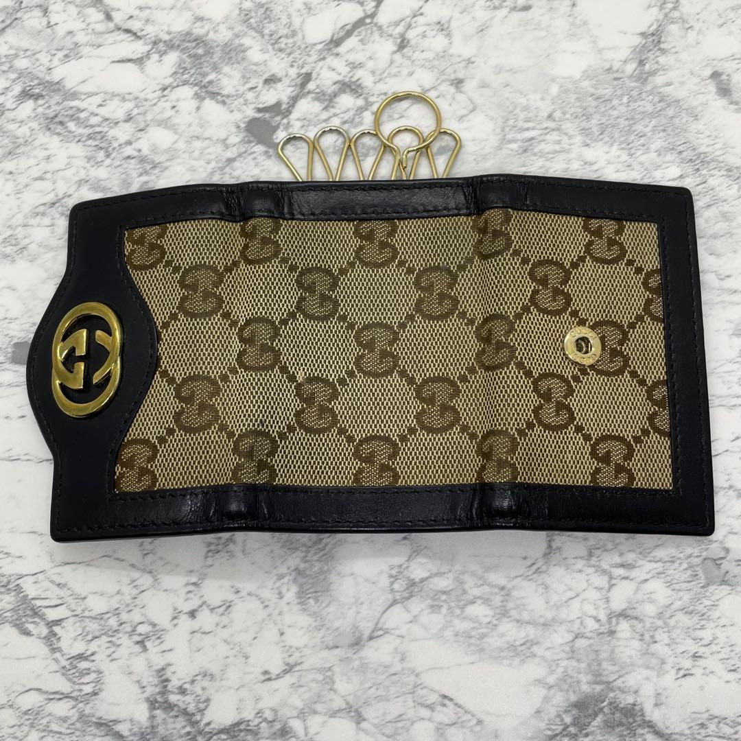 GUCCI グッチ GGゴールド金具 キャンバス キーケース ユニセックス