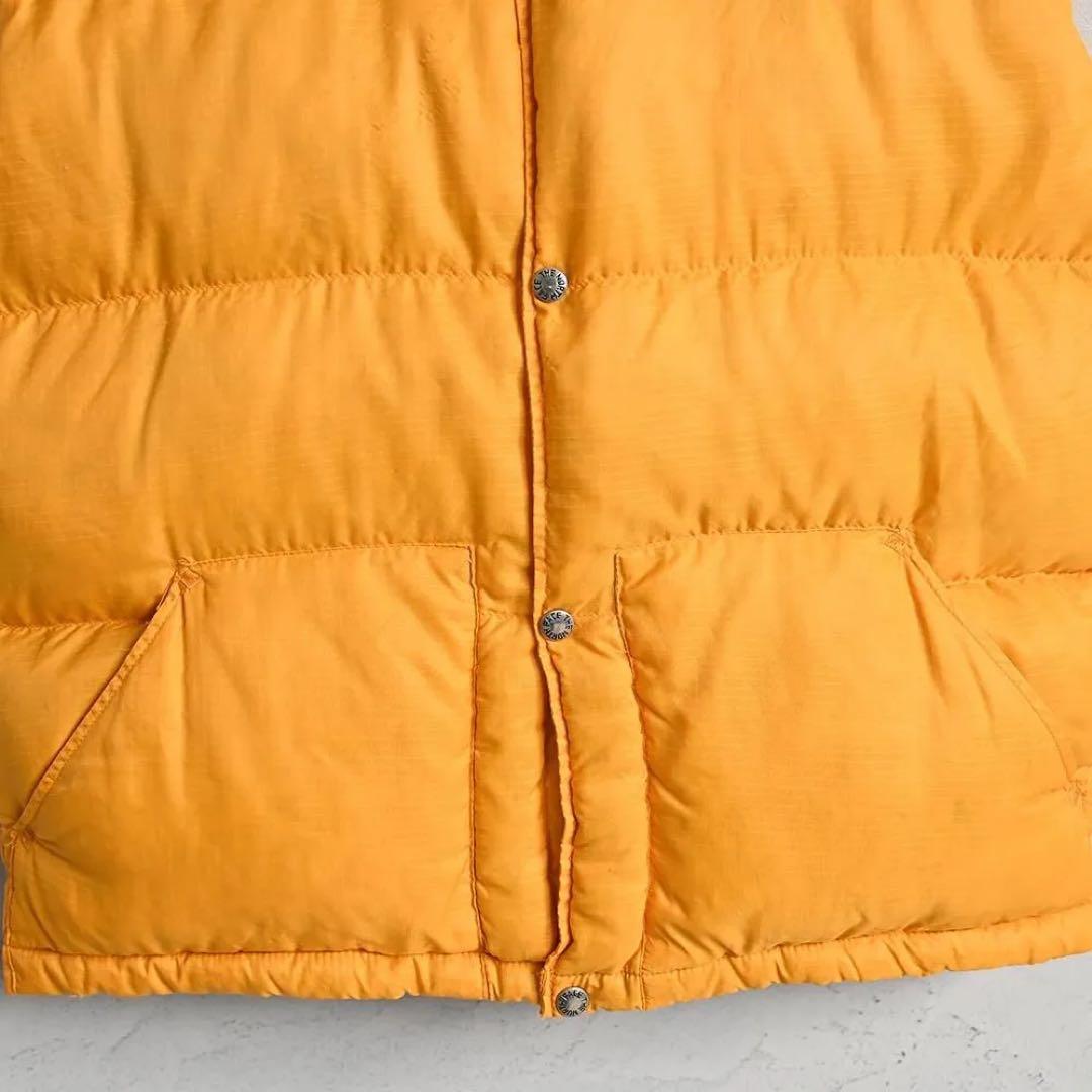 70s north face 茶タグ ベスト イエロー 黄色 M