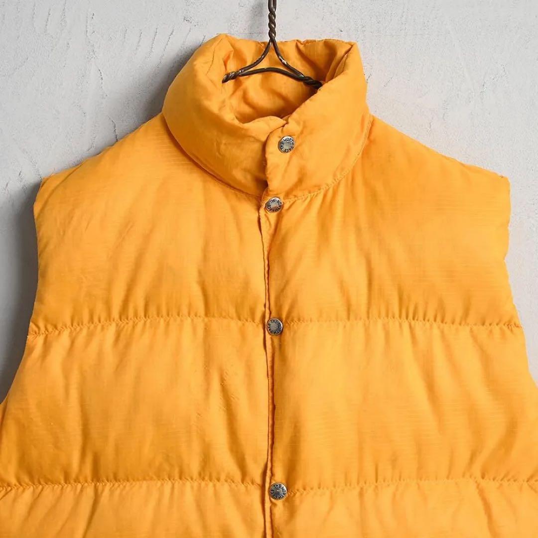 70s north face 茶タグ ベスト イエロー 黄色 M