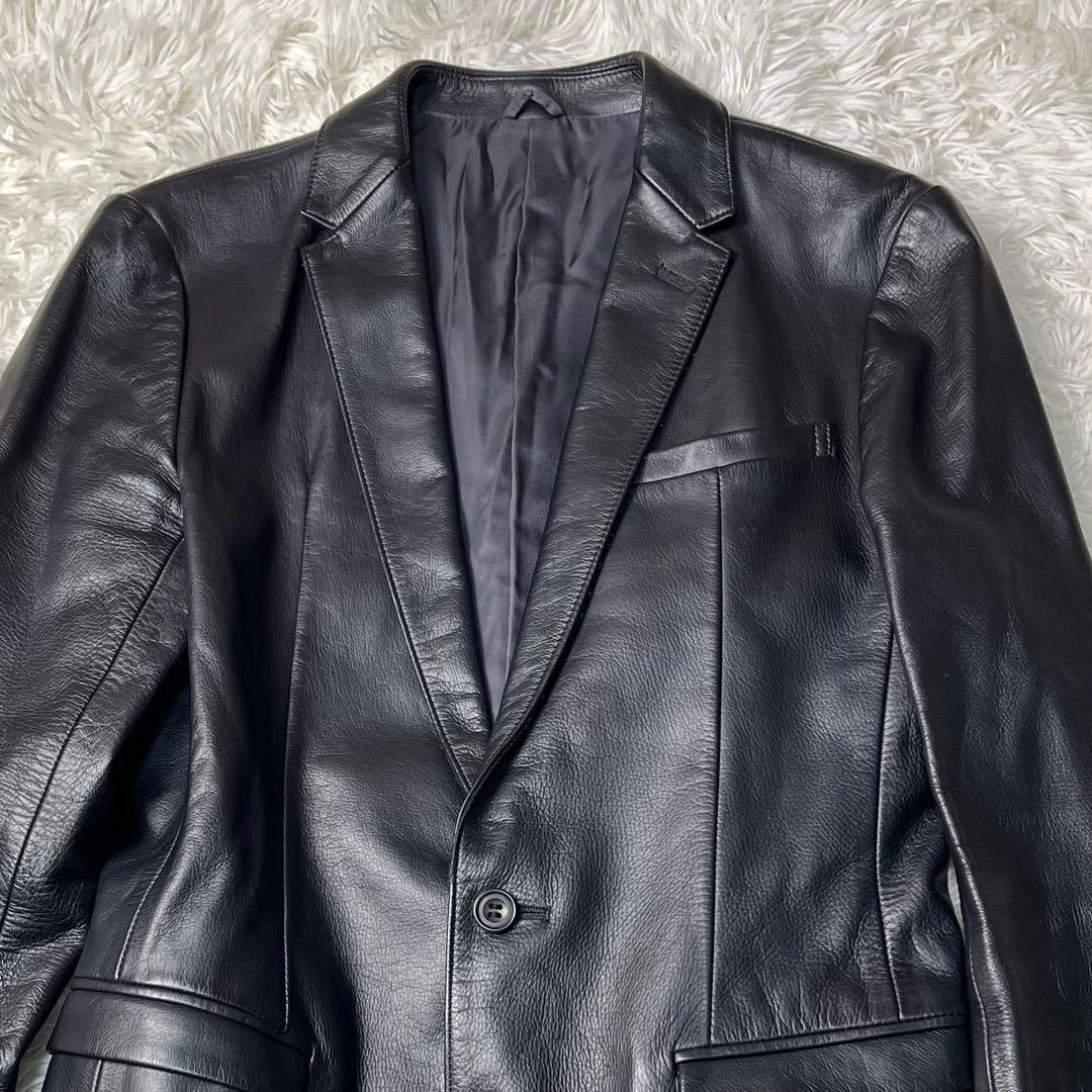 【美品】LOUNGE LIZARD レザー テーラードジャケット ホースレザー